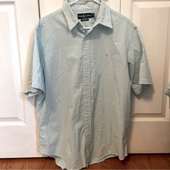 Ralph Lauren Other - Ralph Lauren Shirt Mens XL Blue Striped Short Sleeve Classic Fit Button Up
